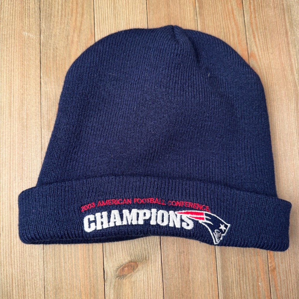 New England Patriots Beanie Hat 2003 AFC Champions Knit‎ Cap Winter NFL